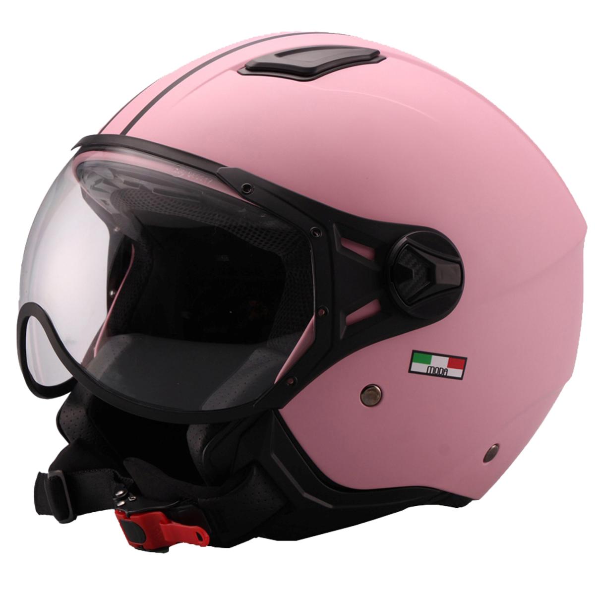 Casco Moto Abierto Jet Vito Moda Rosa Mate - URA Moto