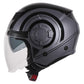 Casco Moto Abierto Jet Vito Isola Gris Brillante Negro