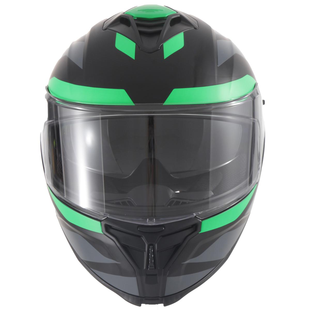 Casco Moto Integral Vito Presto Visera Solar Verde Mate Negro