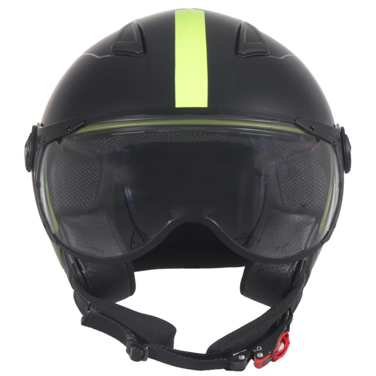 Casco Moto Abierto Jet Vito Moda Verde/Negro Mate - URA Moto