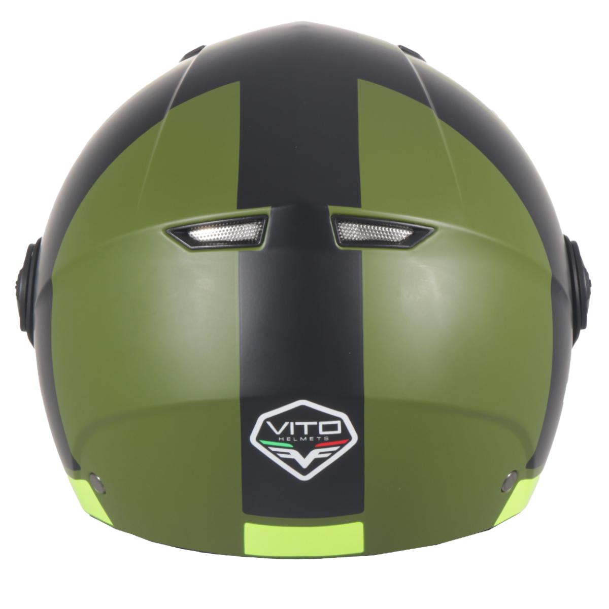 Casco Moto Abierto Jet Vito Moda Verde/Negro Mate - URA Moto