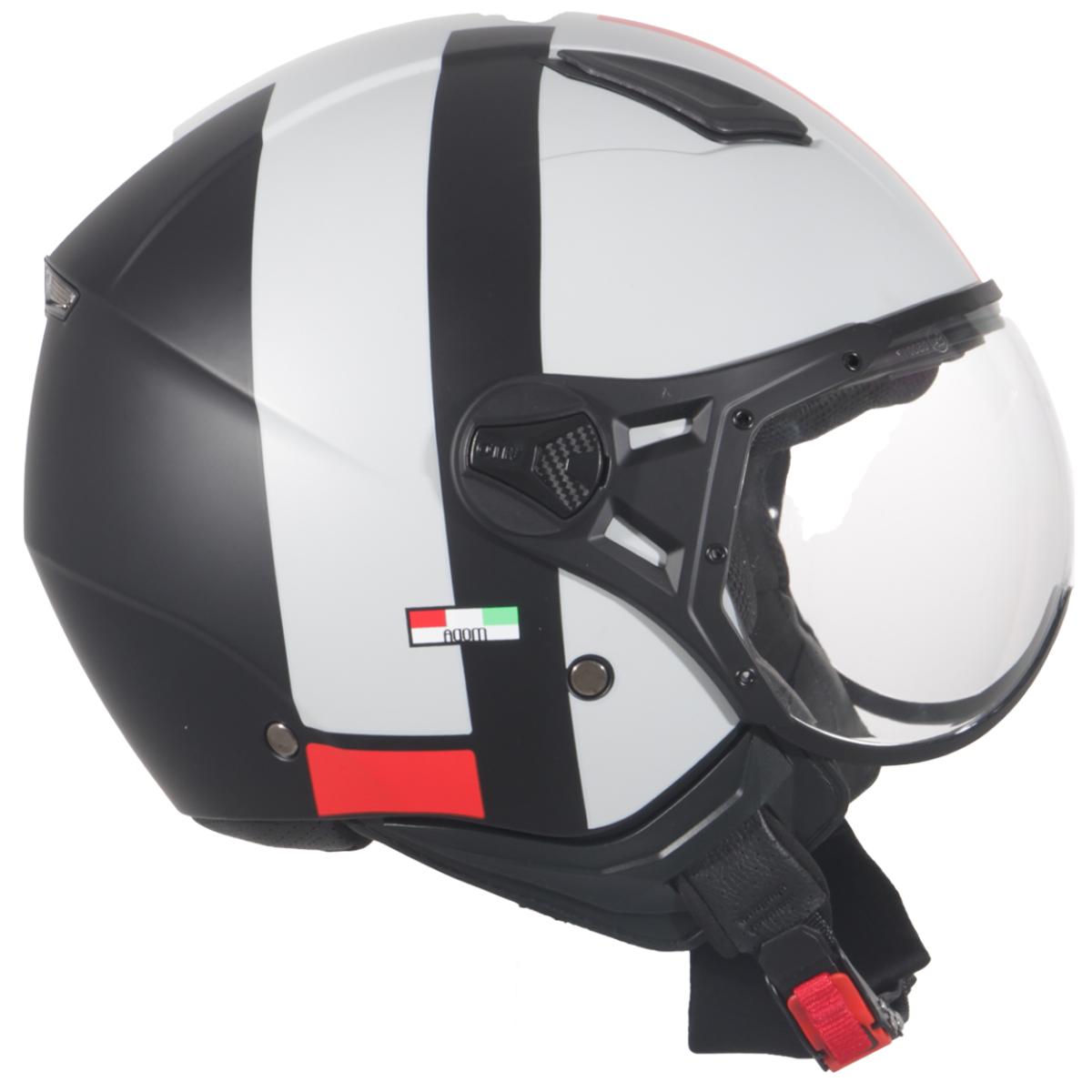 Casco Moto Abierto Jet Vito Moda Blanco/Negro Mate - URA Moto