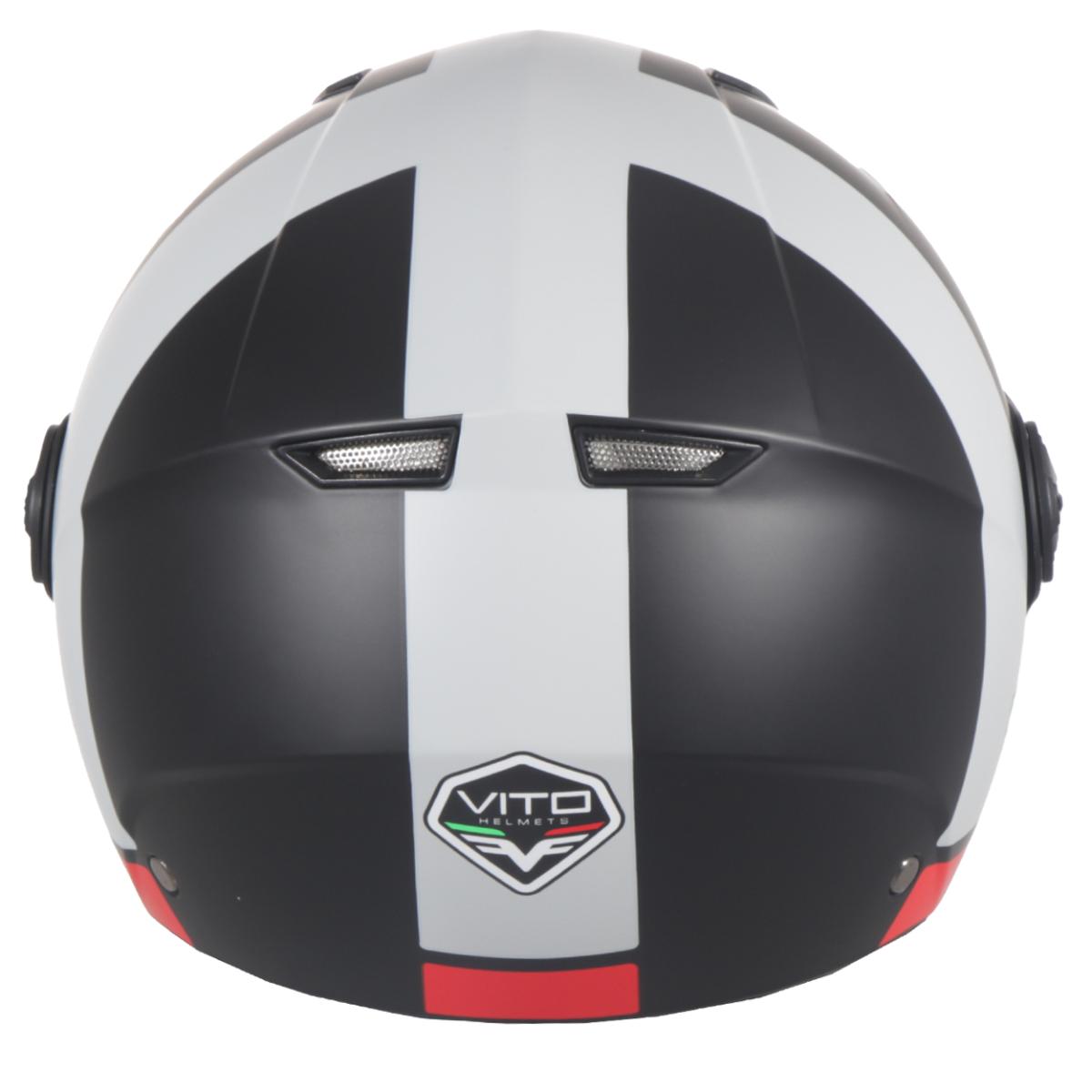 Casco Moto Abierto Jet Vito Moda Blanco/Negro Mate - URA Moto