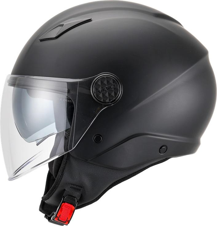 Casco Moto Abierto Jet Vito Doble Visor Sarenta Negro Mate