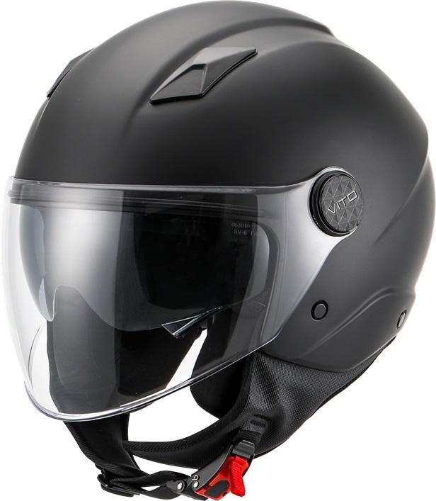 Casco Moto Abierto Jet Vito Doble Visor Sarenta Negro Mate