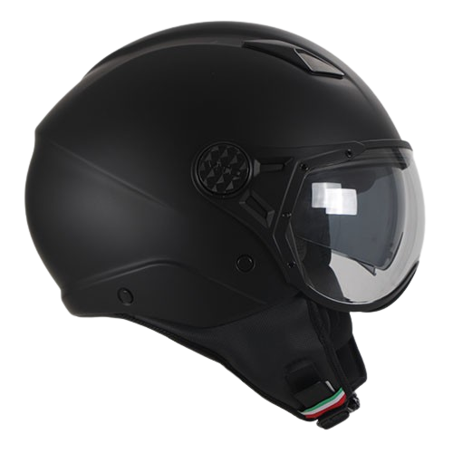 Casco Moto Abierto Jet Vito Labori Doble Visor Negro Mate