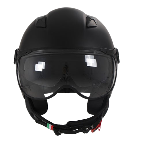 Casco Moto Abierto Jet Vito Labori Doble Visor Negro Mate