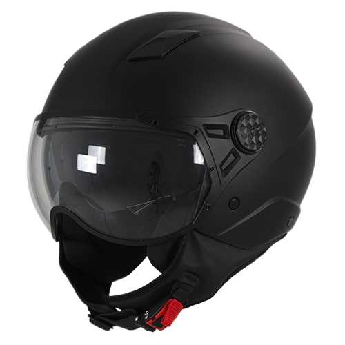 Casco Moto Abierto Jet Vito Labori Doble Visor Negro Mate