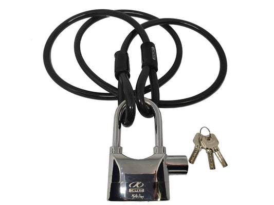 Antirrobo Pack Cable Loop + Candado Alarma Cromado