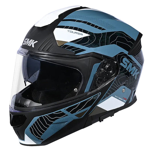 Casco moto SMK Modular Gullwing Navigator Decorado Brillo (GL551)