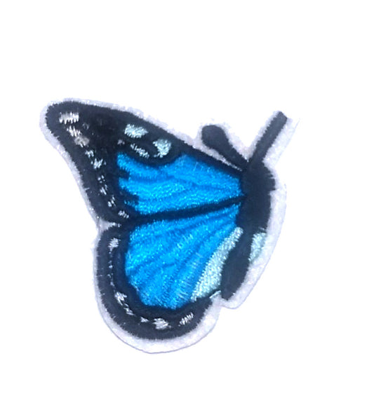 Parche Bordado Termoadhesivo Mariposa Azul