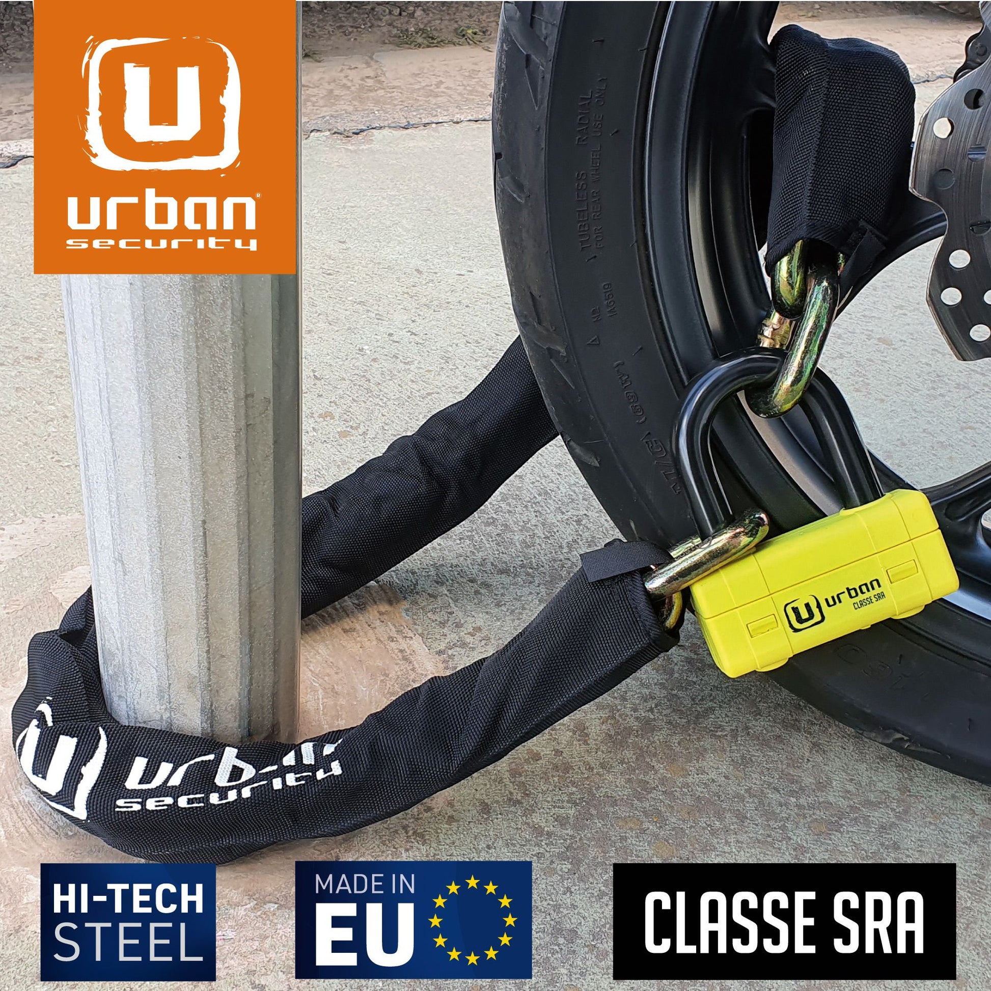 Antirrobo Moto Cadena Urban UR74100 - URA Moto