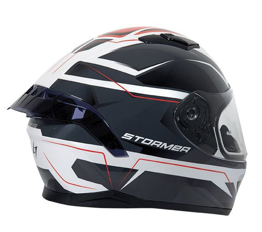 Casco Moto Stormer Integral ZS 601 Star Blanco-Gris-Rojo - URA Moto