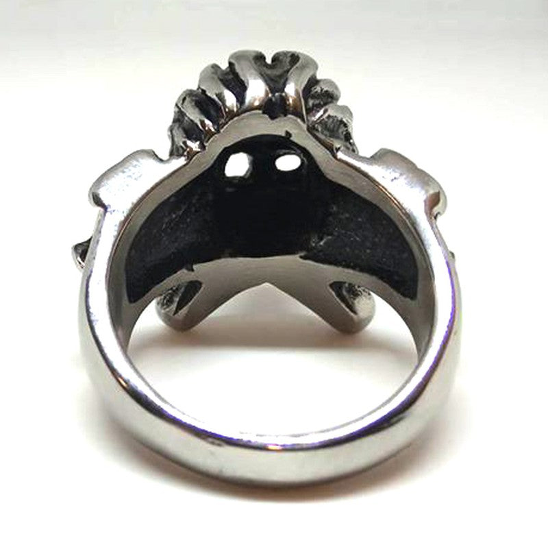 Anillo acero Calavera llamas Herramientas - URA Moto