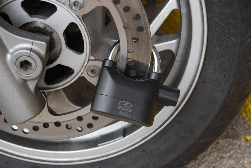 Antirrobo candado aleacion aluminio con alarma negro – URA Moto