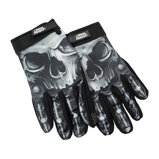 Guantes Lethal Threat Calavera Biomecanica Negro - URA Moto